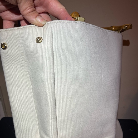 Vintage unused beaded elephant tote bamboo handles - Picture 8 of 9